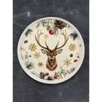 Sihome Dekoratif Desenli Yuvarlak Sunum Tepsisi 22 cm - Geyik Desenli