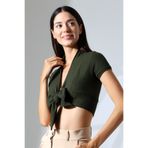 Şiir Rocha Kadın Slim Fit Yumuşak Dokulu Önden Bağlamalı Bluz & Hırka & Bolero - Haki