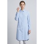 Şiir Tekstil GRAZ Rahat Kalıp Gizli Düğmeli Uzun Kollu Terikoton Uzun Kadın Gömlek & Tesettür Gömlek - BebeMavi