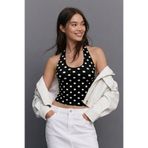Şiir YAKO Slim Fit Puantiye Boyundan Geçmeli Tulum Top & Kadın Bluz & Tshirt - Siyah