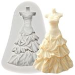 Sijiangmold Düğün elbisesi etek silikon kalıplar prenses elbise fondan kalıbı pasta dekorasyonu için çikolata Cupcake Topper şeker polimer kil sakız macunu