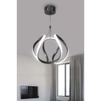 Şık 2 mt LED Avize, Salon ve Oturma Odası Için Beyaz ve Renkli Işık Seçenekleri - Açık Beyaz - Gri - Seçenek 1