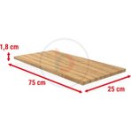Şık 25X75 cm Meşe Ahşap Tekli Raf, Dayanıklı ve Estetik Tasarım - Ahşap - Ceviz - Seçenek 1