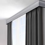 Şık 3'ü 1 arada perde çubuğu seti, çift raylı pencereler için, gri, 2,6 m (8,5 ft) – komple montaj donanımı dahil, oturma odaları ve yatak odaları için ideal