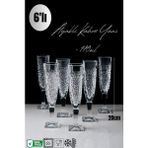 Şık 6'lı Ayaklı Su Bardağı, 155ML, Kahve Yanı, Bej Renkli Set - Seçenek 1