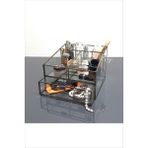 Şık Antik Bronz Melis Serisi Çok Bölmeli Makyaj Organizer (25X25X19 Cm) - Altın