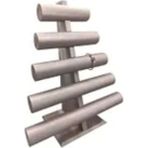 Şık Bronz Renk Deri Kumaş Bilezik Sergileme Seti, 45X38 Cm, 5'li T Model - Altın