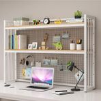 Şık Çok Katmanlı Ferforje Kitaplık - Ofis Yurdu Yatak Odası ve Çocuk Odası için Yerden Tasarruflu Masaüstü Depolama Rafı 85x24x89cm - Modern Çözüm