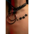 Şık Elastik Choker Halka Detaylı Lastik Kolye Şık Lastik Choker Harness
