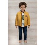 Şık Erkek Çocuk Kombini Montlu Bodyli Kot Pantolon Takım 1-3 Yaş (1, sarı, 1 yaş)