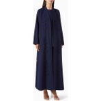 Şık Fern Işlemeli Abaya Takımı Modern Tesettür Modası Için Ideal Seçim - Mavi - 58