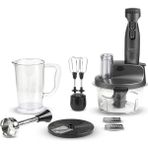Şık Gri Cam Hazneli Çok Fonksiyonlu Blender Seti - Altın - Gri