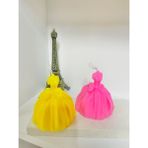 Şık Kadın Elbisesi Dekoratif Kokulu Mum / Chic Lady Dress Decorative Candle - Sarı