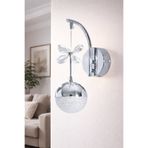 ŞIK LED APLİK ŞEKER KRİSTAL DESENLİ KROM
