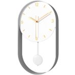 Şık Modern Sarkaçlı Duvar Saati W / 25 cm Yüz, Dekoratif ve Benzersiz Metal Çerçeve, Oturma Odası için Çağdaş Tasarım Duvar Saati Kuvars Saat Sessiz Süpürme, A