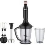 Şık Siyah ve Rose Renkli Çok Fonksiyonlu Blender Seti - Ahşap