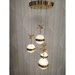 Şık Tarz Modern LED Avize Gold Ledli Salon Avizesi Kelebek Taşlı - Sarı