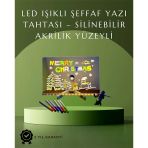 Şık Ve Modern Led Pano – Neon Işıklı Silinebilir Akrilik Yazı Tahtası, 7 Renkli Kalem Dahil Mir99177112