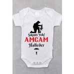 Sıkıntı Yok Asker Amcam Halleder Desenli Kısa Kol Body ASKERAMCAN, Yeni Doğan