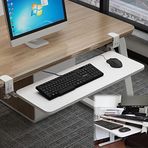 Sıkıştırılabilir klavye yerleştirme platformu, çalışma masasının altında ergonomik çalışma istasyonu için, klavye ve fare rafı (siyah, 52 cm x 25 cm)