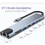 Silabor 8 In 1 Macbook Pro Air USB Type-C Hub Dönüştürücü Çevirici Çoklayıcı USB Hdmı Micro Sd Girişli - Silver
