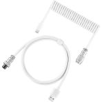 Silabor Coiled Kablo, Sarmal Kablo, Mekanik Klavye Kablosu, Type C USB Kablo [oyuncu Klavyesi Kablosu] - Beyaz