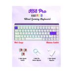 Silabor K68 Pro Rgb Kablolu Mekanik Oyuncu Klavyesi Beyaz Renk Kırmızı Switch 68 Tuş Hot-Swap