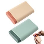 Silars Küçük hap kutusu, 2 adet seyahat tablet kutusu, 6 bölmeli, taşınabilir, uzatılabilir ilaçlar, ilaçlar, vitaminler, balık yağları için saklama (M)