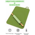 Silcap Silicone Ahşap Saplı Silikon Merdane ve Hamur Matı