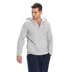 Şile Bezi Kapüşonlu Erkek Yazlık Sweatshirt Gri Gri