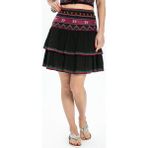Şile Bezi Latin Mini Yazlık Etek Siyah Syh - XL