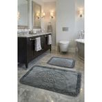 Şile Yumuşacık, Süper Emici 2'li 100% Pamuk Ultra Lüks Banyo Paspası Seti, Antrasit, 60x100 cm