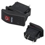 Silecek Sembollü Işıklı 3 Pinli On-Off 12-24V Marin Switch
