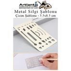 Silgi Şablonu Metal 5.5X8.5 Cm 1 Adet Paslanmaz Çelik Silgi Şablonu Çizim Şablonu Cetveli Mimari Mühendislik