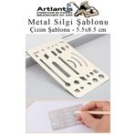 Silgi Şablonu Metal 5.5X8.5 Cm 1 Adet Paslanmaz Çelik Silgi Şablonu Çizim Şablonu Cetveli Mimari Mühendislik