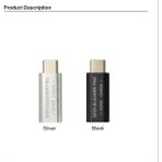 Silhouette 2pcs USB Type-C Veri Engelleyici Usb-C Juice Jak Adaptörü Desteği Hızlı Şarj (50V/5A) Veri Hırsızlığını Durdur (Siyah) (Yurt Dışından)