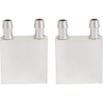 Silhouette 2x Birincil Alüminyum Alaşımlı Su Soğutma Bloğu 40X40MM Sıvı Su Soğutucu Isı Emici Sistemi Gümüş (Yurt Dışından)