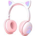 Silhouette Sevimli Bluetooth 5.0 Kulaklık Makaron Kedi Kulakları Hıfı Katlanabilir 7.1 Çevresel Ses Kulaklık Canlı Sesli Arama Beyaz (Yurt Dışından)