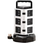Silhouette USB 2500W 10A 6,5 Feet Uzatma Kablosu ile Güç Şeridi Ev Ofis Için 360 ° Dönme Dalgalanma Koruyucusu, Typeb-Eu Fiş (Yurt Dışından)