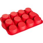 Silicolife SL-030 12'li Silindir Muffin Kek Kalıbı