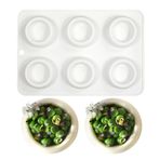 Silicone Mousse Cake Mold Bakeware Dessert Mousse DIY Chocolate Soap Candle Mould, 6 Holes Circular Flower Pot