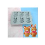 Siliko World Ayıcık ve Tavşan Şekilli Kek Sabun Mum Epoksi Ve Silikon Kalıp Ayı ve Tavşan BunnyBear Kalıp
