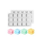 Siliko World Bubble Mum Silikon Kalıbı 3D Mini Çoklu Bubble Kalıbı Bakeware 15’Li, Beyaz