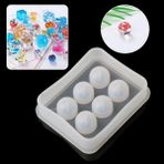 Siliko World Epoksi Boncuk Şekilli Tesbih ve Bileklik Silikon Kalıp 12 mm 6 Lı