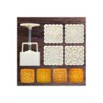 Siliko World Kare Mooncake Basmalı 4 Lü Kopat Set Kurabiye Kalıbı