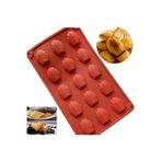 Siliko World Madlen Çikolata Kek Kurabiye Kalıbı Silikon Kalıp 4X3Cm, Kahverengi