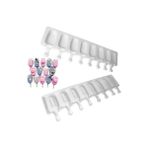 Siliko World Magnum 8'li Silikon Dondurma Kalıbı Mini Boy ve 50 Adet Dondurma Çubuğu
