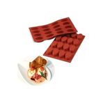 Siliko World Oval 16’Lı Çörek Kek & Çikolata & Sabun Silikon Kalıbı, Kırmızı