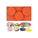 Siliko World Silikon 10Cm X 3'lü Yuvarlak Tart&Kek Epoksi Için Bardak Altı Kalıbı, Kahverengi