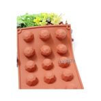 Siliko World Silikon Çikolata Kek Muffin Kalıbı Elmas Desen, Kırmızı